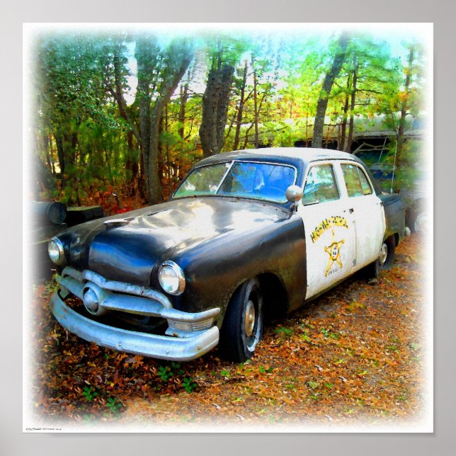 Poster Voiture de patrouille des 500 en Junk Yard Weeds (Devant)