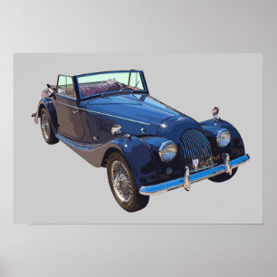 Poster Voiture de sport convertible Morgan Plus 4 1964