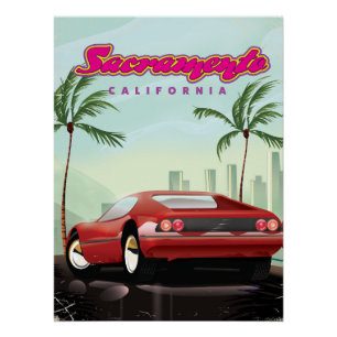 Poster voiture de sport Sacramento Californie