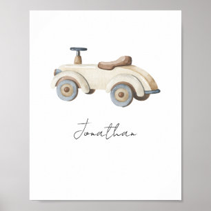 Poster Voiture jouet vintage personnalisable