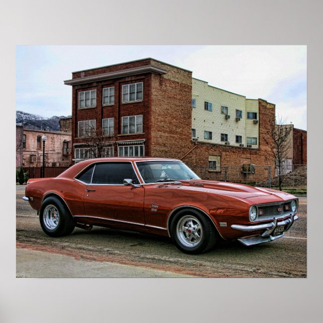 Poster Voiture musculaire camaro chevy 1968 (Devant)