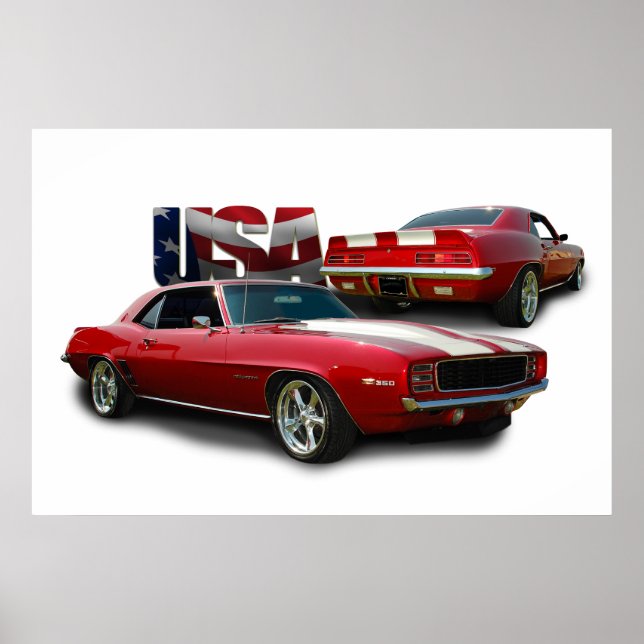 Poster voiture musculaire classique (Devant)