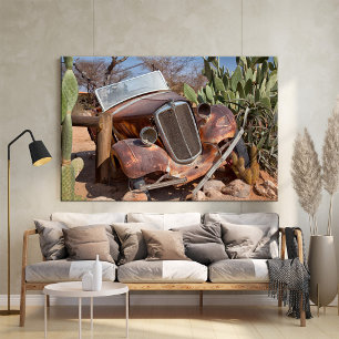 Poster Voiture rustique à la casse en Namibie Solitaire p