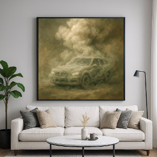 Poster Voiture Smog - Peinture Pastel Art