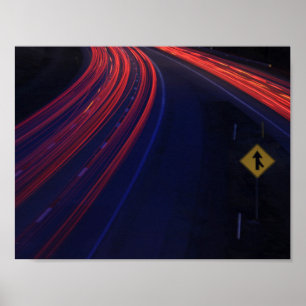Poster Voiture Traces de signalisation