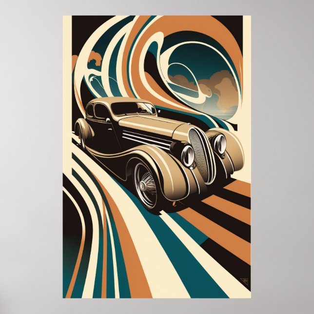 Poster Voiture Vintage (Devant)