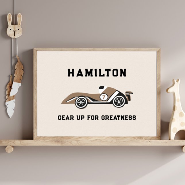 Poster Voiture vintage Neutre Garçons Personnalisés (Créateur téléchargé)