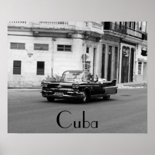 Poster Voitures américaines à La Havane Cuba