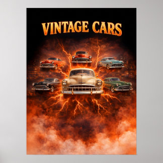 Poster Voitures Anciennes Art Contrefait