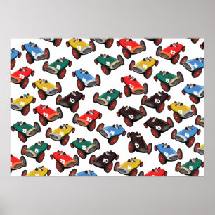 Poster Voitures de course vintage