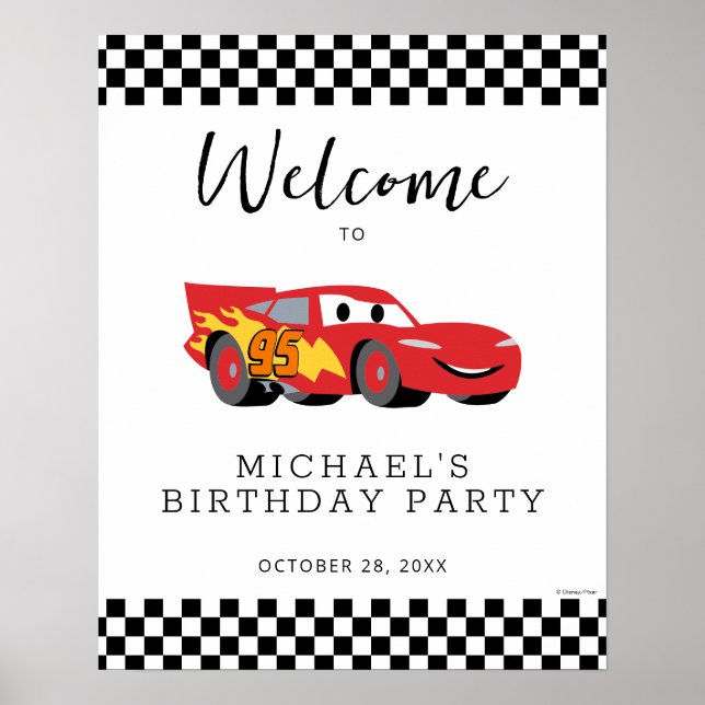 Poster Voitures Lightning McQueen fête d'anniversaire Bie (Devant)
