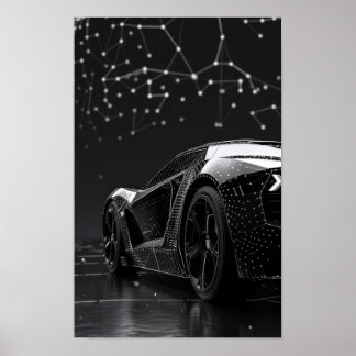 Poster Voitures modernes noires élégantes protégées par l