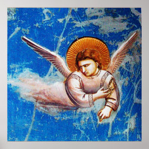 POSTER VOL D'ANGE DE NOËL DANS LE CIEL BLEU
