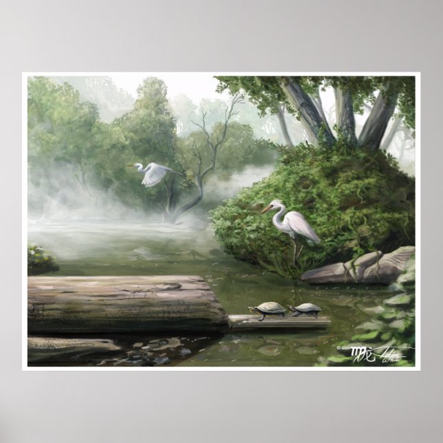 Poster Vol de grue : Une peinture naturelle (Devant)