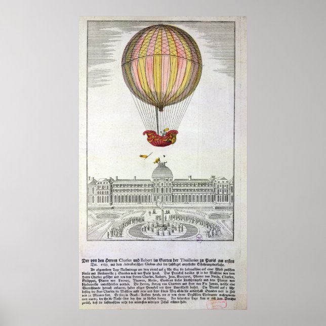 Poster Vol de Jacques Charles et Nicholas Robert (Devant)