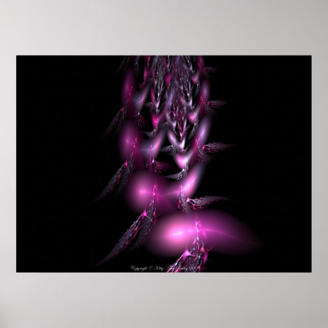 Poster Vol de plume en rose par Kitty Ann (Devant)