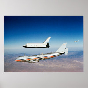 Poster Vol d'essai de navette spatiale pour l'entreprise