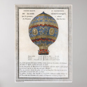 Poster Vol du ballon des frères historiques 1783 de