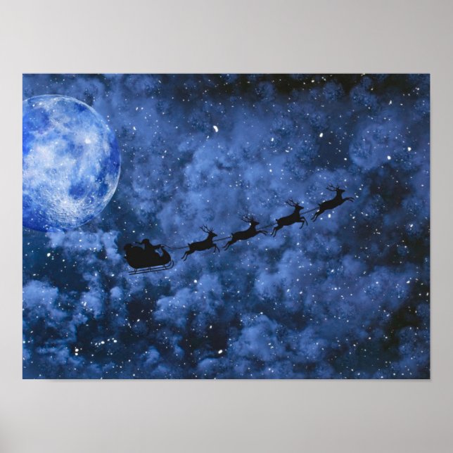 Poster Vol père Noël Moonlight (Devant)