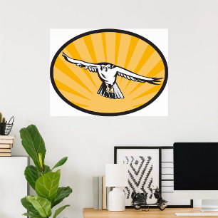Poster Vol Retro Hawk