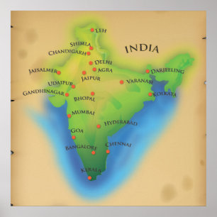 Poster Vol vers l'Inde