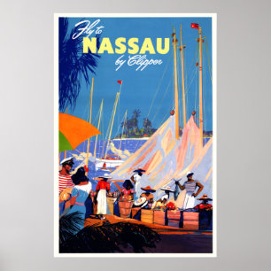 Poster Vol vers Nassau par Clipper Vintage voyage