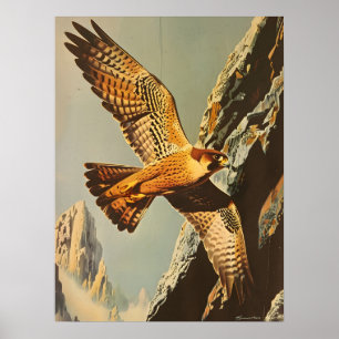 Poster Vol vintage du Faucon Merlin
