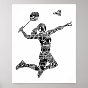 Poster Volant de badminton femmes filles