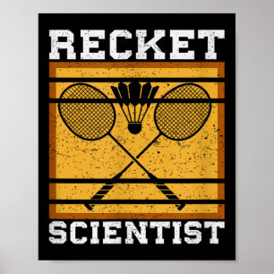 Poster Volant de Badminton Raquette Joueur de Badminton