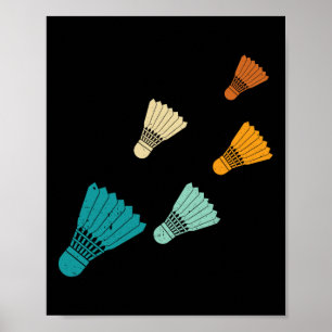 Poster Volant de badminton rétro
