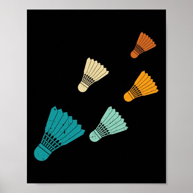 Poster Volant de badminton rétro (Devant)