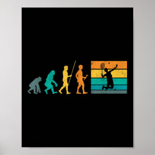 Poster Volant de badminton rétro évolution vintage Badmin