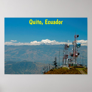 Poster Volcan et mâts Antisana, Quito, Equateur