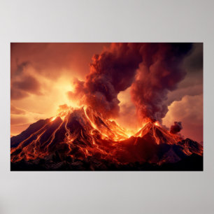 Poster Volcano Nature Force déclencher une catastrophe te