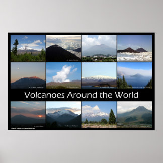 Poster Volcans autour du monde