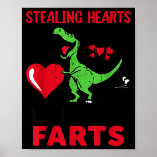 Poster Voler des cœurs et exploser des pets T Rex Mignon