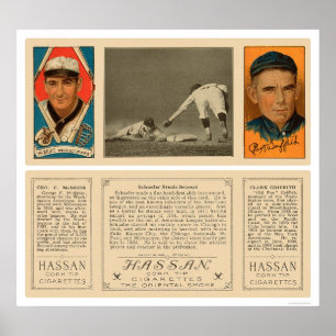 Poster Voler le baseball des deuxièmes sénateurs 1912