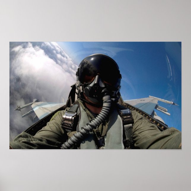Poster Voler Le F-16C Fighting Falcon Vue Cockpit (Devant)