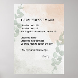 Poster Voler sans ailes Poème Poésie Mot écrit