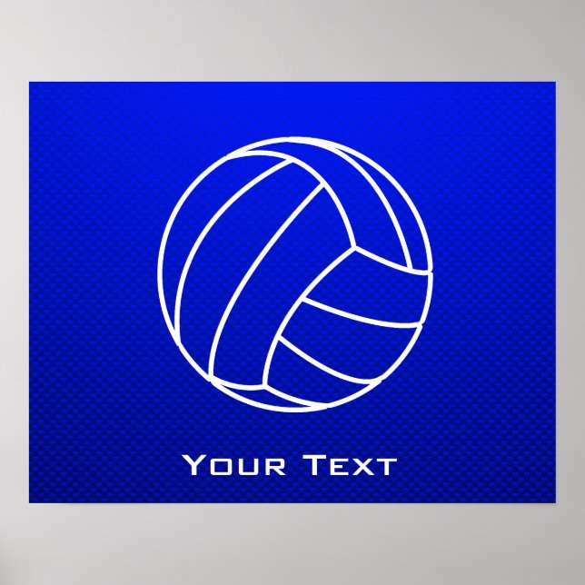 Poster Volley-ball bleu profond (Devant)