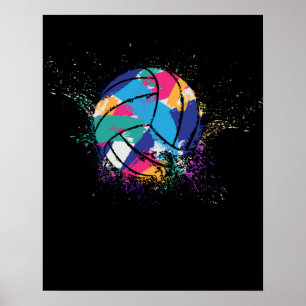 Poster Volley-ball coloré