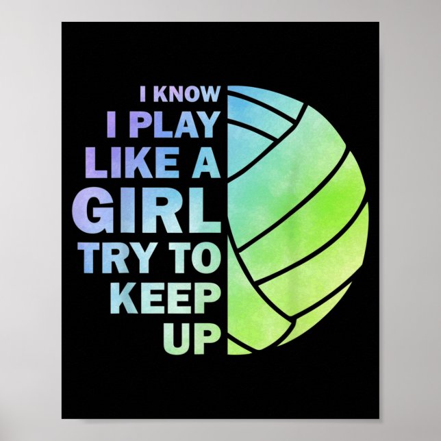 Poster Volley-ball cool Pour Femmes Filles Jeune Volley-b (Devant)