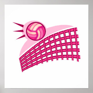 Poster Volley-ball et net