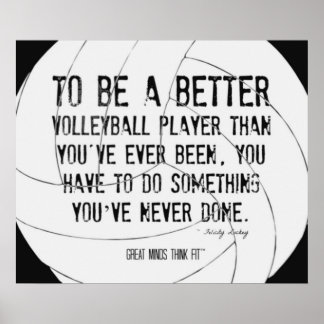 Poster Volley-ball motivationnel Imprimer 007 Noir et bla