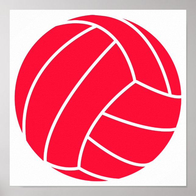 Poster Volley-ball rouge écarlate (Devant)
