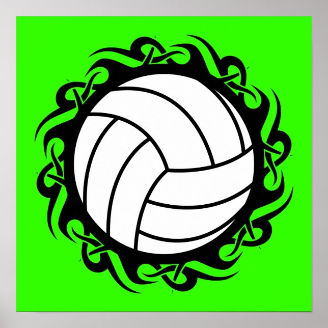 Poster volley-ball tribal (Devant)