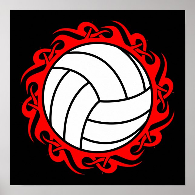 Poster volley-ball tribal (Devant)