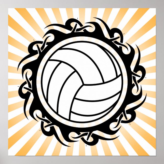 Poster volley-ball tribal (Devant)