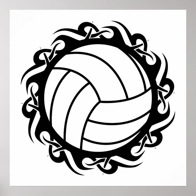 Poster volley-ball tribal (Devant)