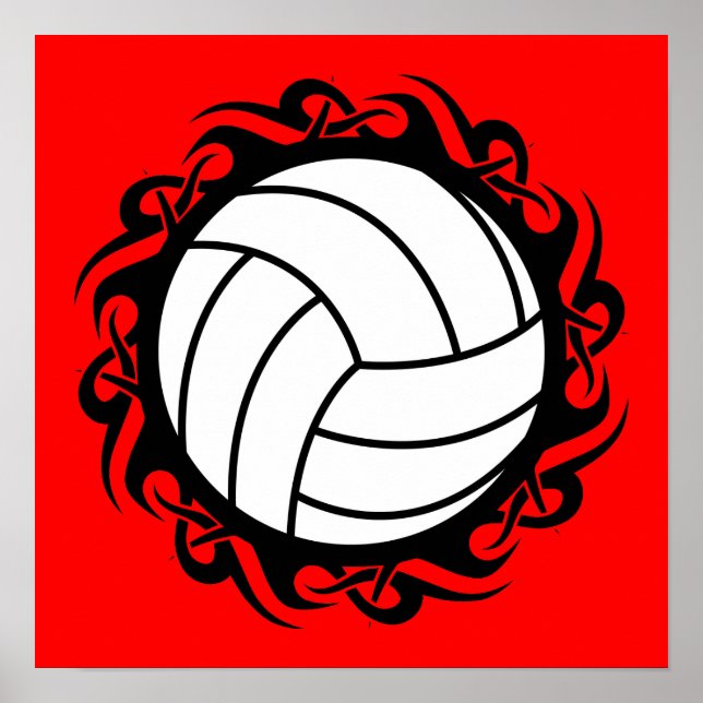 Poster volley-ball tribal (Devant)